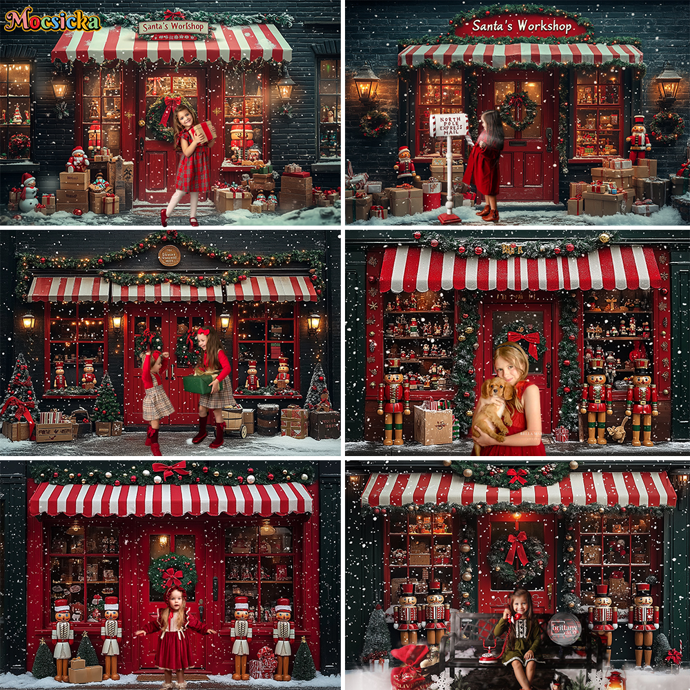 Photography Lighting Workshops - Santas Workshop Red Photography Background Christmas