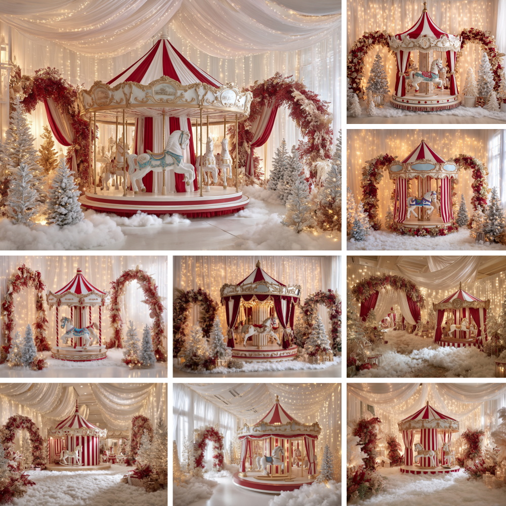Red White Carousel Christmas B – обзор и цена Photography Lighting White Background