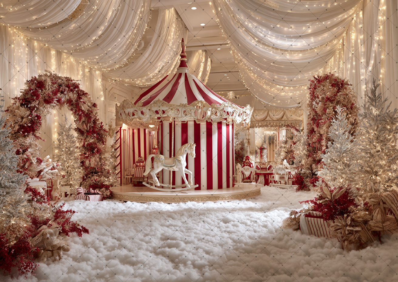 Red White Carousel Christmas B – обзор и цена Photography Lighting White Background