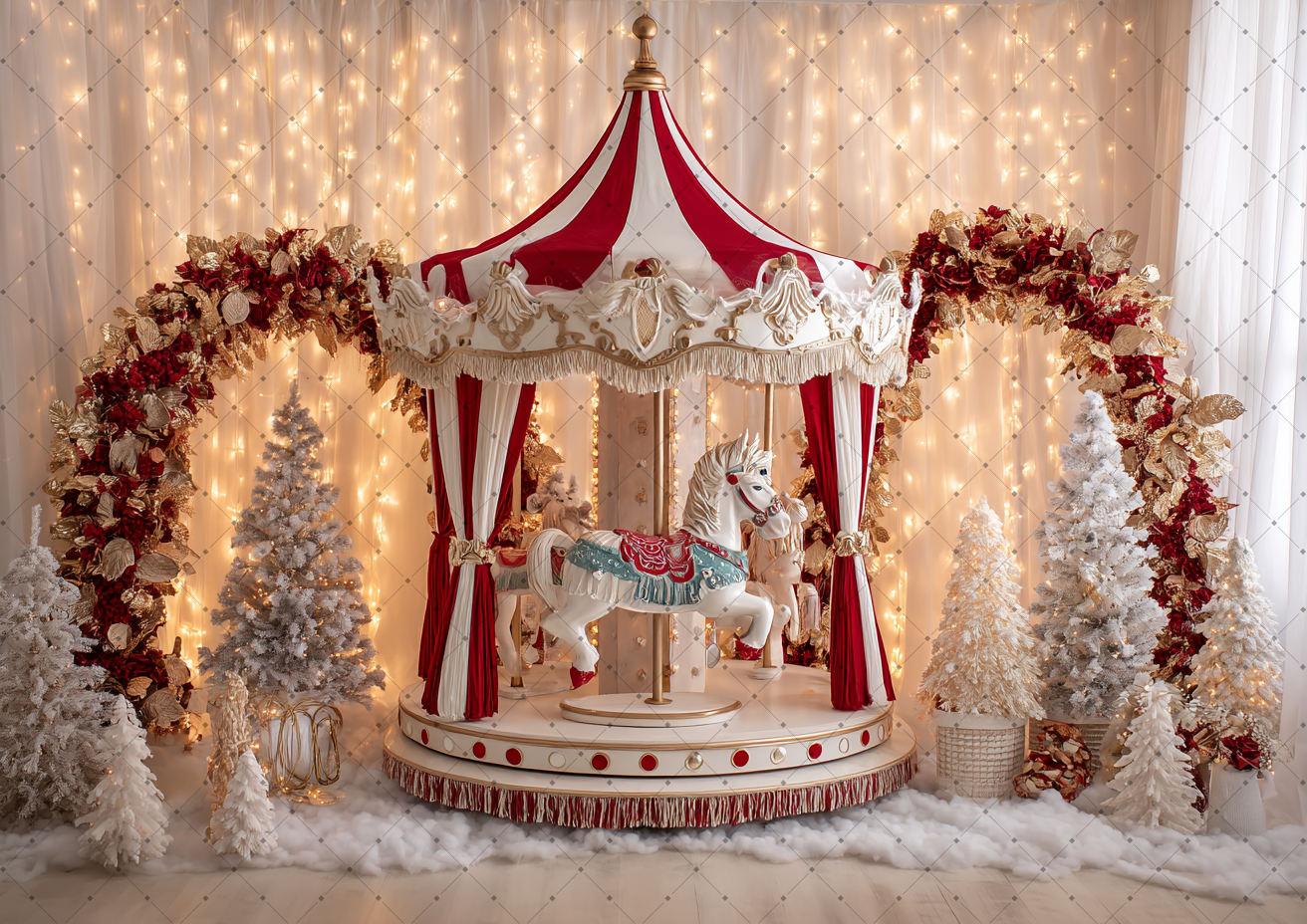 Red White Carousel Christmas B – обзор и цена Photography Lighting White Background