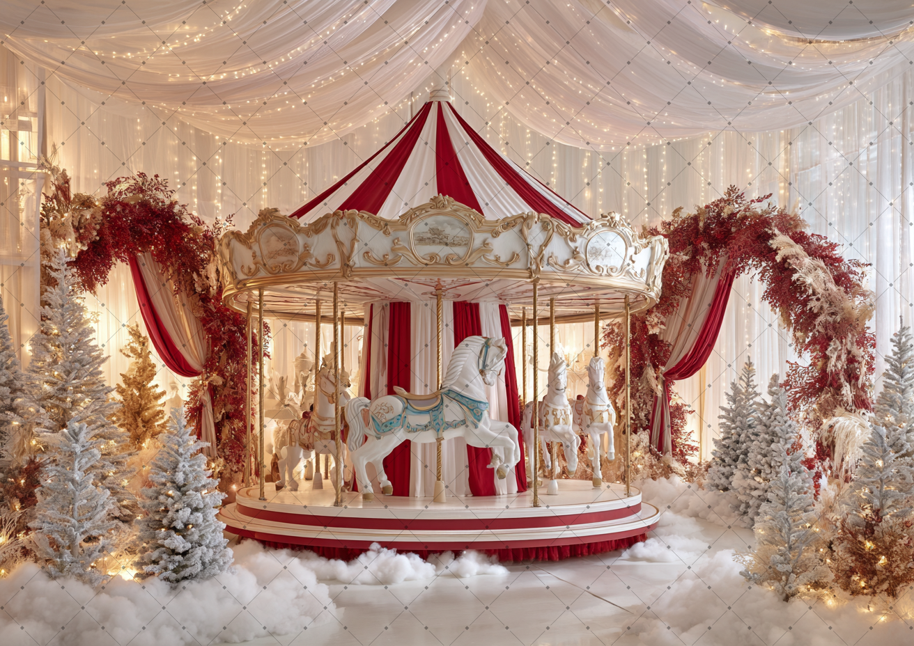 Red White Carousel Christmas B – обзор и цена Photography Lighting White Background