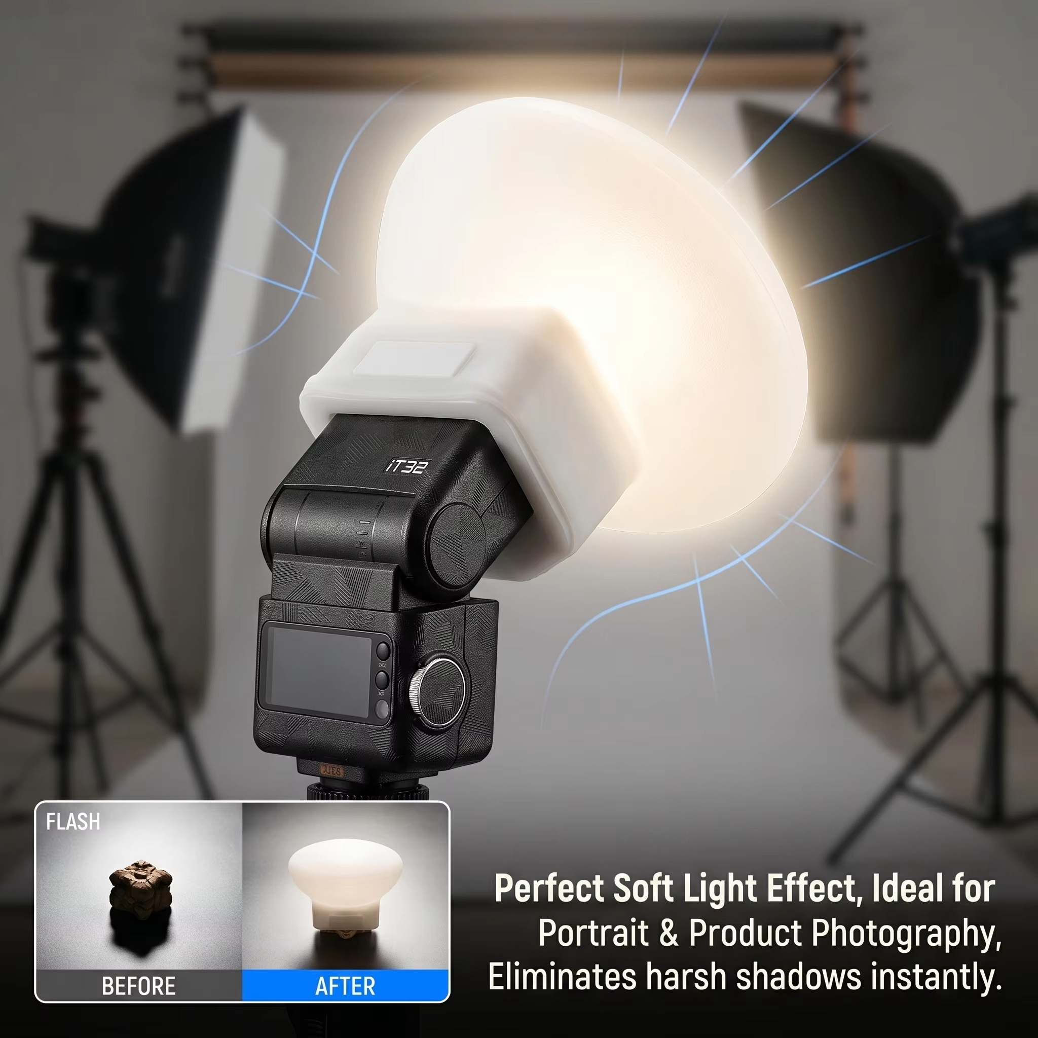 Silicone Flash Diffuser Cover  – обзор и цена Photography Lighting No Shadows