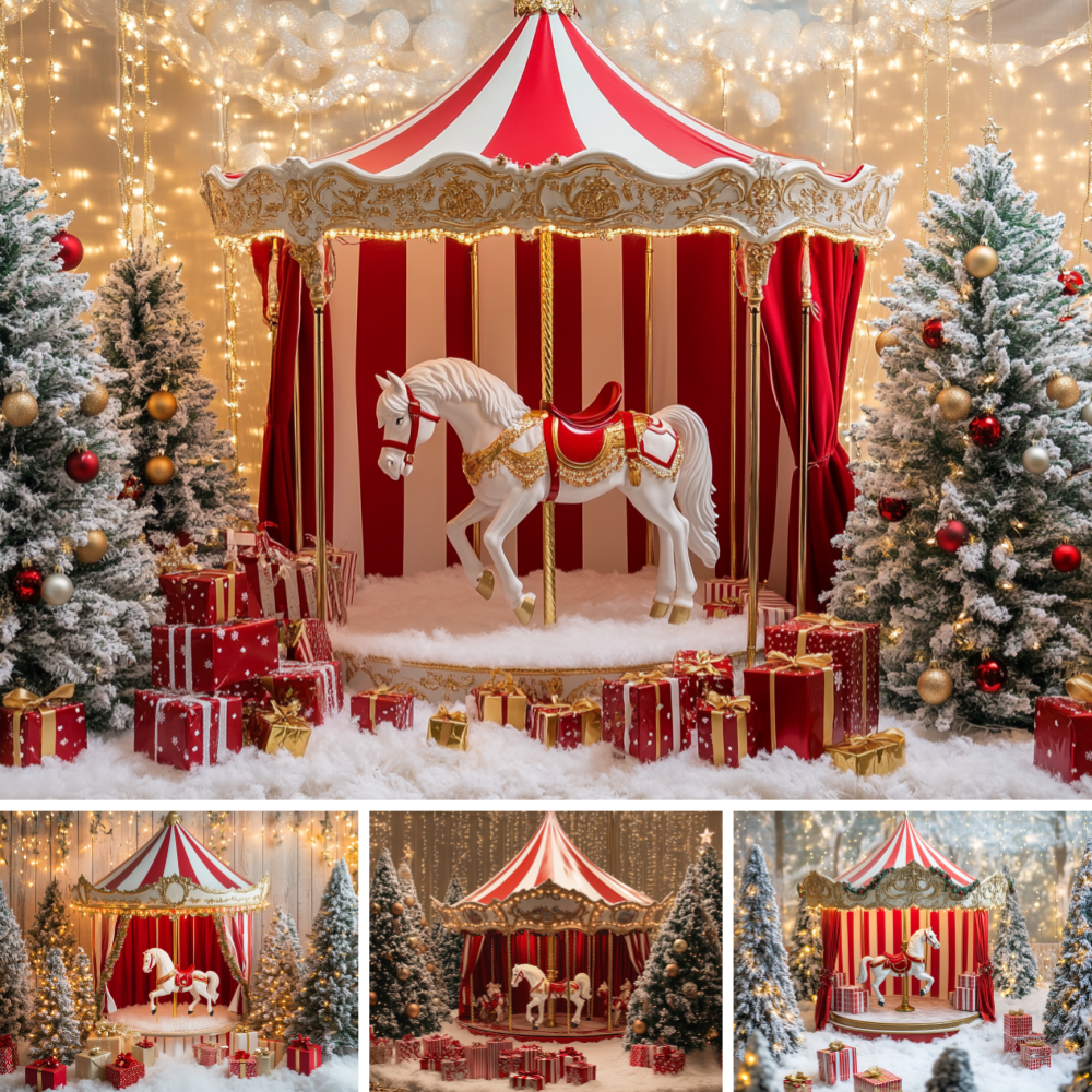 Red White Striped Carousel Ten – обзор и цена Photography Lighting White Background