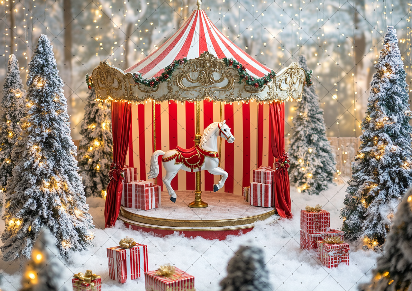 Red White Striped Carousel Ten – обзор и цена Photography Lighting White Background