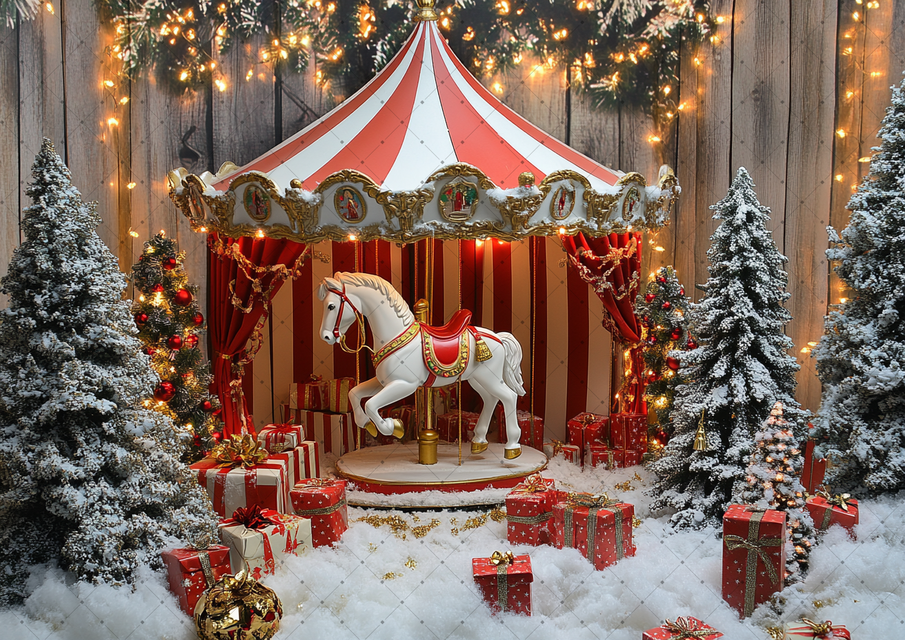 Red White Striped Carousel Ten – обзор и цена Photography Lighting White Background