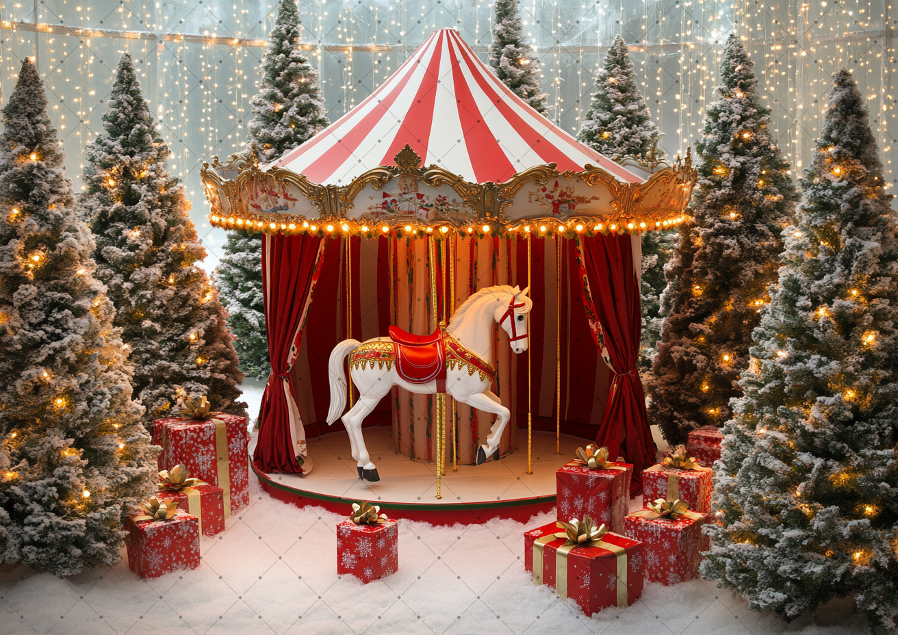 Red White Striped Carousel Ten – обзор и цена Photography Lighting White Background